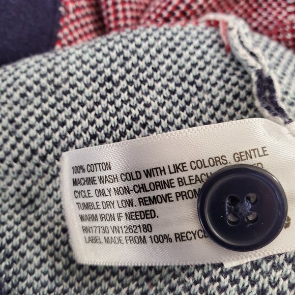 Women's/Girl's Geometric Pattern Navy Button Front Cardigan Sz Small 100% Cotton - Picture 4 of 4